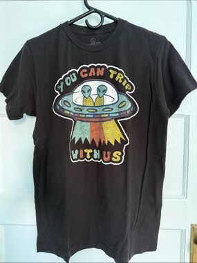 Black Graphic UFO Short Sleeve Tee - in your face apparel